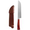 image:imageTramontina Churrasco Gaucho Forged Style Knives 7Inch HighCarbon Stainless Steel Knife with Leather Sheath Red Polywood Handle