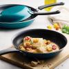 image:imageTramontina Porcelain Enamel Non Stick 3Pack Frying Pans Skillet Set with Reinforced Nonstick Coating Dishwasher and Oven Safe TealTeal