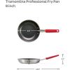 image:imageTramontina Professional 8Inch Non Stick Small Frying Pan HeavyGauge Aluminum Skillet with Reinforced Nonstick Coating Red Handle Dishwasher and Oven SafeCeramic Black