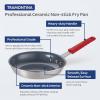 image:imageTramontina Professional 8Inch Non Stick Small Frying Pan HeavyGauge Aluminum Skillet with Reinforced Nonstick Coating Red Handle Dishwasher and Oven SafeCeramic Gray