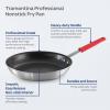 image:imageTramontina Professional 8Inch Non Stick Small Frying Pan HeavyGauge Aluminum Skillet with Reinforced Nonstick Coating Red Handle Dishwasher and Oven SafeNonstick Red handle