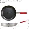 image:imageTramontina Professional 8Inch Non Stick Small Frying Pan HeavyGauge Aluminum Skillet with Reinforced Nonstick Coating Red Handle Dishwasher and Oven SafeCeramic Black