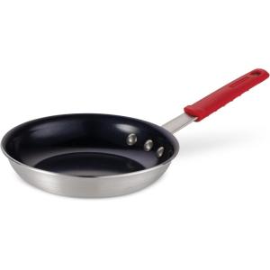 image:imageTramontina Professional 8Inch Non Stick Small Frying Pan HeavyGauge Aluminum Skillet with Reinforced Nonstick Coating Red Handle Dishwasher and Oven SafeCeramic Black