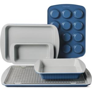 image:imageTramontina Rise 3Piece Ceramic Baking Pans Set Non stick Cookie Sheets for Baking with Cooling Rack Aluminized Steel DishwasherSafe6Piece
