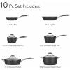 image:imageTramontina Ceramica Deluxe 3Quart Sauce Pan with Glass Lid Ceramic Non Stick Saucepan OvenSafe Metallic BlackCookware Set