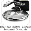 image:imageTramontina Ceramica Deluxe 3Quart Sauce Pan with Glass Lid Ceramic Non Stick Saucepan OvenSafe Metallic BlackCookware Set