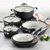 image:imageTramontina Ceramica Deluxe 3Quart Sauce Pan with Glass Lid Ceramic Non Stick Saucepan OvenSafe Metallic BlackCookware Set