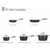 image:imageTramontina Ceramica Deluxe 3Quart Sauce Pan with Glass Lid Ceramic Non Stick Saucepan OvenSafe Metallic BlackCookware Set