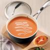 image:imageTramontina Ceramica Deluxe 3Quart Sauce Pan with Glass Lid Ceramic Non Stick Saucepan OvenSafe Metallic BlackSauce Pan