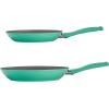 image:imageTramontina Solara 10 amp 12Inch Ceramic Non Stick Frying Pan Set HeavyGauge Aluminum Skillet with Nonstick Coating Dishwasher and Oven Safe Red 2PackTeal