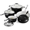 image:imageTramontina Ceramica Deluxe 3Quart Sauce Pan with Glass Lid Ceramic Non Stick Saucepan OvenSafe Metallic BlackCookware Set