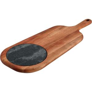 image:imageTramontina Provence 2Piece Cheese Serving Board with Marble Insert African Mahogany Cutting Board Natural Oil Finish