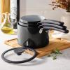 image:imageTramontina Ceramic Non Stick 6Piece Nesting Sauce Pan Set with Lids  Stackable Nonstick Cookware Set Dishwasher and Oven Safe Dark GrayDark Gray Ceramic
