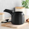 image:imageTramontina Ceramic Non Stick 6Piece Nesting Sauce Pan Set with Lids  Stackable Nonstick Cookware Set Dishwasher and Oven Safe Dark GrayGray