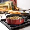 image:imageTramontina Ceramic Non Stick 6Piece Nesting Sauce Pan Set with Lids  Stackable Nonstick Cookware Set Dishwasher and Oven Safe Dark GrayRed