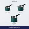 image:imageTramontina Ceramic Non Stick 6Piece Nesting Sauce Pan Set with Lids  Stackable Nonstick Cookware Set Dishwasher and Oven Safe Dark GrayTeal Ceramic