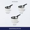 image:imageTramontina Ceramic Non Stick 6Piece Nesting Sauce Pan Set with Lids  Stackable Nonstick Cookware Set Dishwasher and Oven Safe Dark GrayWhite Ceramic