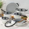 image:imageTramontina Ceramic Non Stick 6Piece Nesting Sauce Pan Set with Lids  Stackable Nonstick Cookware Set Dishwasher and Oven Safe Dark GrayWhite Ceramic