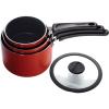 image:imageTramontina Ceramic Non Stick 6Piece Nesting Sauce Pan Set with Lids  Stackable Nonstick Cookware Set Dishwasher and Oven Safe Dark GrayRed
