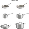 image:imageTramontina Signature TriPly Clad Stainless Steel 10Piece Cookware Set with Lids Pots and Pans Kitchen Set InductionReady DishwasherSafe NSFCertified Made in Brazil10Piece
