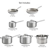 image:imageTramontina Signature TriPly Clad Stainless Steel 10Piece Cookware Set with Lids Pots and Pans Kitchen Set InductionReady DishwasherSafe NSFCertified Made in Brazil11Piece