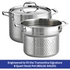 image:imageTramontina Signature TriPly Clad Stainless Steel 6Quart Braiser Pan with Lid InductionReady DishwasherSafe NSFCertified Made in BrazilPASTA INSERT