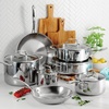 image:imageTramontina TriPly Clad Stainless Steel 8Piece Cookware Set with Glass Lids Pots and Pans Kitchen Set InductionReady DishwasherSafe NSFCertifiedCookware Set