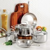 image:imageTramontina TriPly Clad Stainless Steel 8Piece Cookware Set with Glass Lids Pots and Pans Kitchen Set InductionReady DishwasherSafe NSFCertifiedCookware Set