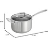 image:imageTramontina TriPly Clad Stainless Steel 8Piece Cookware Set with Glass Lids Pots and Pans Kitchen Set InductionReady DishwasherSafe NSFCertifiedSauce pan