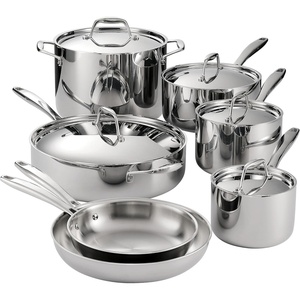 image:imageTramontina Signature TriPly Clad Stainless Steel 10Piece Cookware Set with Lids Pots and Pans Kitchen Set InductionReady DishwasherSafe NSFCertified Made in Brazil12Piece