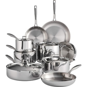 image:imageTramontina Signature TriPly Clad Stainless Steel 14Piece Cookware Set with Lids Pots and Pans Kitchen Set InductionReady DishwasherSafe NSFCertified Made in Brazil14Piece
