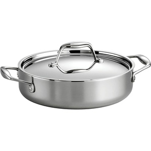 image:imageTramontina Signature TriPly Clad Stainless Steel 6Quart Braiser Pan with Lid InductionReady DishwasherSafe NSFCertified Made in BrazilBRAISER