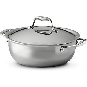 image:imageTramontina Signature TriPly Clad Stainless Steel 6Quart Braiser Pan with Lid InductionReady DishwasherSafe NSFCertified Made in BrazilUNIVERSAL PAN