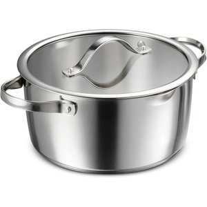 image:imageTramontina Tempo TriPly Base Stainless Steel 6Quart Braiser Pan with Glass Lid InductionReady OvenSafe DishwasherSafeDutch Oven