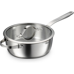 image:imageTramontina Tempo TriPly Base Stainless Steel 6Quart Braiser Pan with Glass Lid InductionReady OvenSafe DishwasherSafeSaute Pan