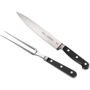 image:imageTramontina Professional 2Piece Carving Set 8inch High Carbon Steel Blade Slicing Knife with Carving Fork Polywood Handles Dishwasher Safe2Piece Carving Set