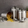 image:imageTramontina 6Piece Food Storage Containers with Lids and Measuring Scoops Stainless Steel Reusable Canister Set Kitchen Pantry Organizer for Oats Flour Cereal Sugar Snacks and more