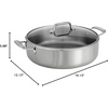 image:imageTramontina TriPly Clad Stainless Steel 6Quart Braiser Pan with Glass Lid InductionReady DishwasherSafe NSFCertifiedBraiser