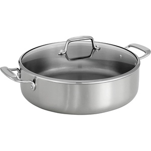 image:imageTramontina TriPly Clad Stainless Steel 6Quart Braiser Pan with Glass Lid InductionReady DishwasherSafe NSFCertifiedBraiser