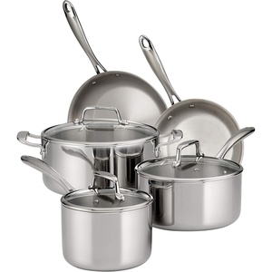 image:imageTramontina TriPly Clad Stainless Steel 6Quart Braiser Pan with Glass Lid InductionReady DishwasherSafe NSFCertifiedCookware Set