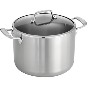 image:imageTramontina TriPly Clad Stainless Steel 6Quart Braiser Pan with Glass Lid InductionReady DishwasherSafe NSFCertifiedStock Pot