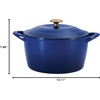 image:imageTramontina 7 Qt Enameled Cast Iron Covered Tall Round Dutch Oven Latte  80131353DSClassic Blue Gold Knob