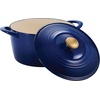 image:imageTramontina 7 Qt Enameled Cast Iron Covered Tall Round Dutch Oven Latte  80131353DSClassic Blue Gold Knob