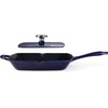 image:imageTramontina Bestow Enameled Cast Iron Skillet with Lid 12inch Frying Pan Cactus with Gold KnobBlue