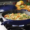 image:imageTramontina Bestow Enameled Cast Iron Skillet with Lid 12inch Frying Pan Cactus with Gold KnobBlue
