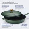 image:imageTramontina Bestow Enameled Cast Iron Skillet with Lid 12inch Frying Pan Cactus with Gold KnobCactus
