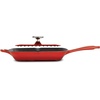 image:imageTramontina Bestow Enameled Cast Iron Skillet with Lid 12inch Frying Pan Cactus with Gold KnobRed