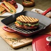 image:imageTramontina Bestow Enameled Cast Iron Skillet with Lid 12inch Frying Pan Cactus with Gold KnobRed