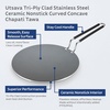 image:imageTramontina Utsava 105Inch TriPly Clad Stainless Steel CeramicCoated Curved Chapati Tawa Nonstick Concave Tava Pan for RotiStainless Steel