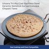 image:imageTramontina Utsava 105Inch TriPly Clad Stainless Steel CeramicCoated Curved Chapati Tawa Nonstick Concave Tava Pan for RotiStainless Steel